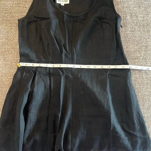 🖤Tiar Bellomo,Los Angeles,Soft Black,Lagenlook Linen Asymmetrical Dress,Size S - Picture 7 of 12